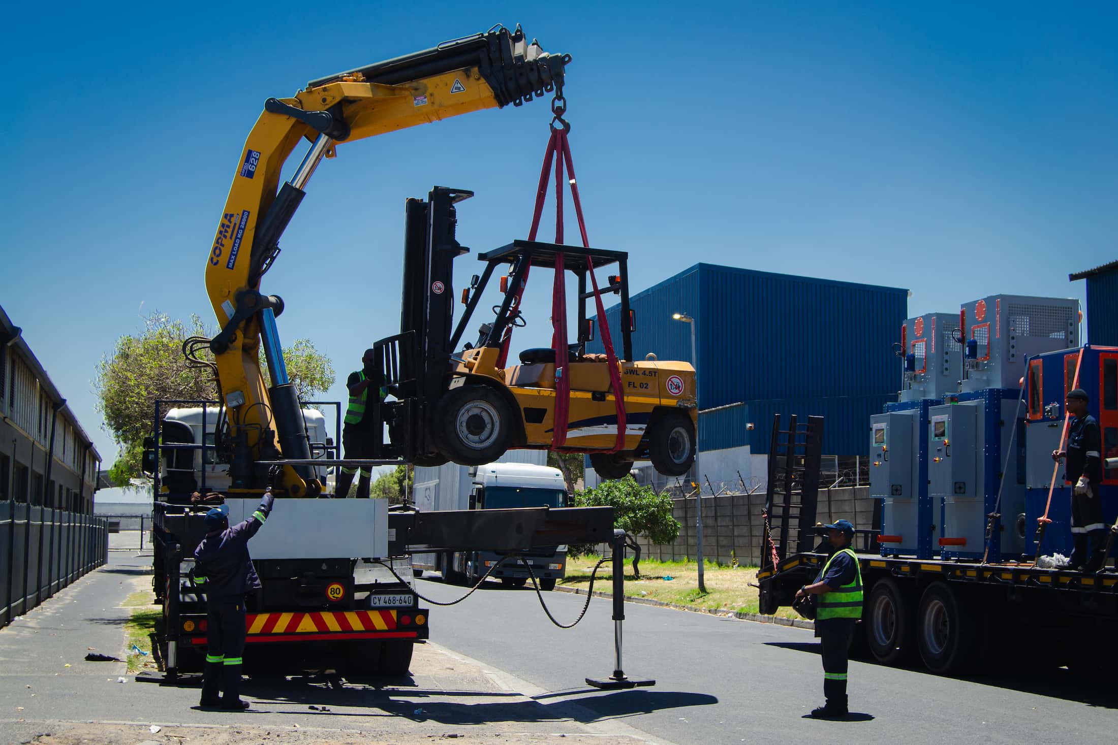 Crane truck on South African construction site