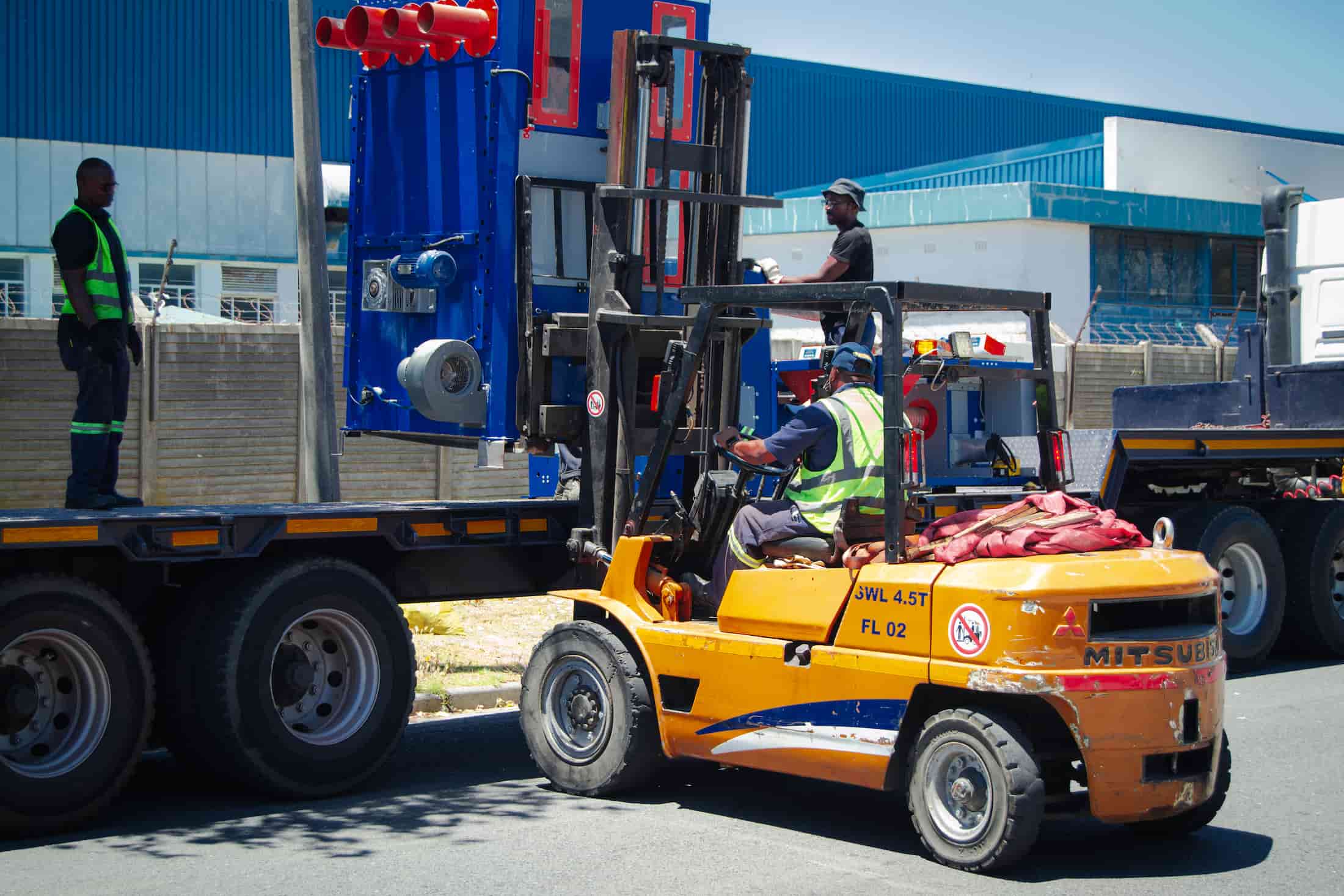 Manufacturing plant interior during factory relocation